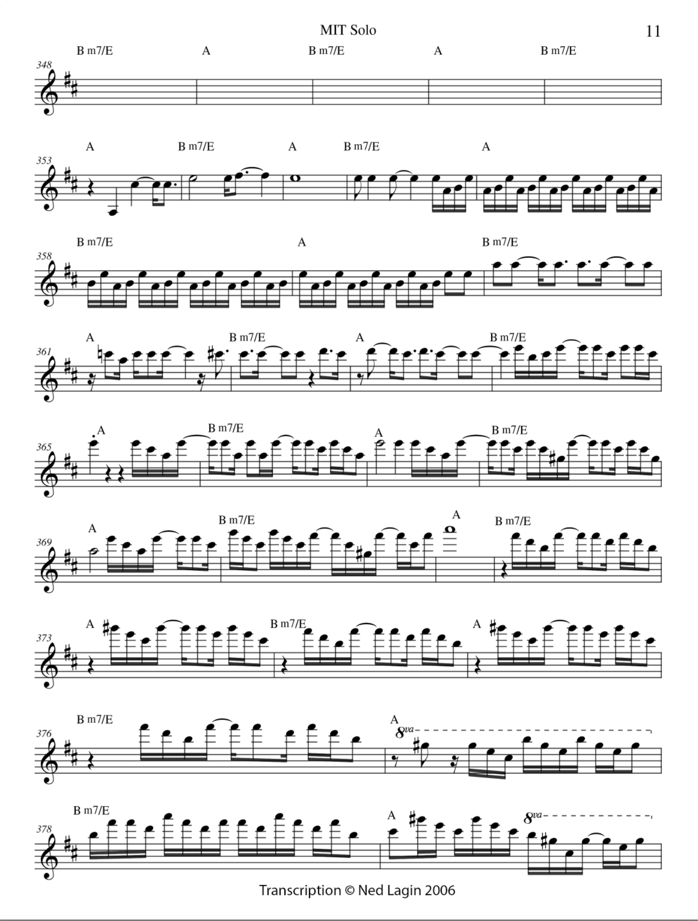 Jerry Garcia guitar solo transcription Page 11 - Photo © Ned Lagin