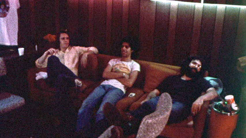 Bob, Ned, and Jerry backstage after the October 18, 1974 concert at Winterland.